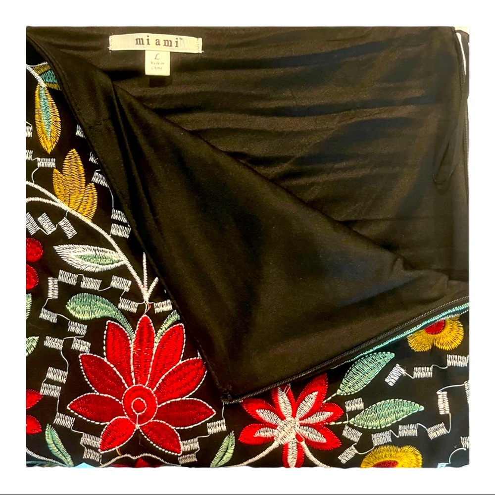 Francesca’s Miami Mini Skirt Embroidered Floral